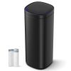 Motion Sensor, 13 gallon Trash Can, Black, Wave Your Hand it automatically opens, Ozone Button Under Lid