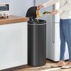 Motion Sensor, 13 gallon Trash Can, Black, Wave Your Hand it automatically opens, Ozone Button Under Lid