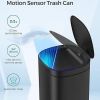 Motion Sensor, 13 gallon Trash Can, Black, Wave Your Hand it automatically opens, Ozone Button Under Lid