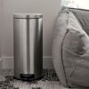 Step Trash Can, 8-Gallon, Round, Stainless Steel, Kitchen Bathroom Home Office