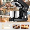 Food Dough Mixer, Black Stainless Steel, 6 Quart Bowl, Tilt, 600W Electric Kitchen