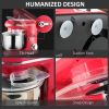 Dough Mixer, Red Stainless Steel, Tilt 600W Electric Kitchen Food w/ 6 Quart Bowl