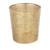 Trash Can, Dazzling Details, 1.3 Gallon Round Perforated Copper Gold Metal Waste Basket