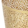 Trash Can, Dazzling Details, 1.3 Gallon Round Perforated Copper Gold Metal Waste Basket