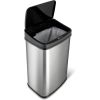 Trash Can with Motion Sensor Lid, 13-Gallon, Stainless Steel, Silver/Black