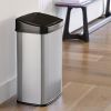 Trash Can with Motion Sensor Lid, 13-Gallon, Stainless Steel, Silver/Black