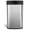 Trash Can with Motion Sensor Lid, 13-Gallon, Stainless Steel, Silver/Black