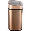 Trash Can, Motion Sensor Lid, 3-Gallon Copper Rose Gold Stainless Steel