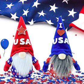 Decorative Gnomes, 2 pack, USA  Patriotic  4th of July American Independence Day Memorial Labor Veterans Decorations