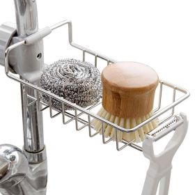 Soap Sponge Drainer, Faucet Mount Drain Basket,  Stainless Steel