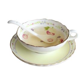 Tea Time Cups and Saucer Set with Spoon, Ceramic Tea Cup, 5.4OZ