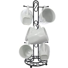 Coffee Mug Rack, Coffee Mug Tree for 6 Mugs, Farmhouse