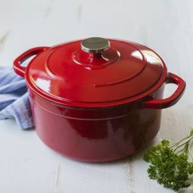 Dutch Oven, 5.5 Quart, Enameled Cast Iron,  Red