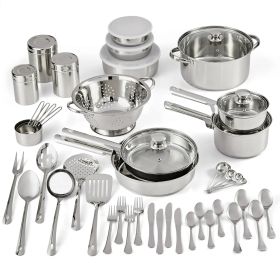 Cookware Combo Set, 52pcs, Stainless Steel