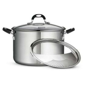 8 QuarT Lock and Drain Stock Pot, Gourmet, Stainless Steel,  Tramontina