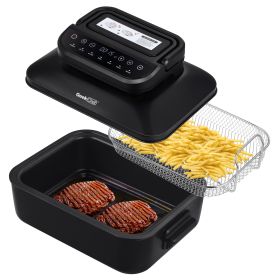 Indoor Grill & Griddle with Preset Functions, 7 In 1, Smokeless, Electric, Indoor Grill with Air Fry, Roast, Bake, Portable