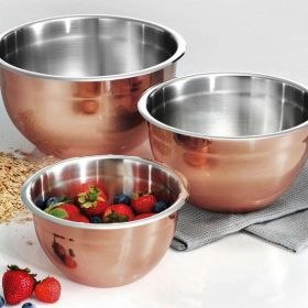 Mixing Bowls, 3pcs, Copper Clad