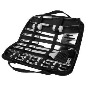 BBQ Grill Tool Kit Grilling Utensil Accessories with Spatula Tongs Fork Knife Brush Pepper Salt Shaker Bottle Grilled Skewers Corn Nee