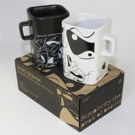 Mug Pair, 2 Cups,  [Picasso] Design  (3.8 inch height)