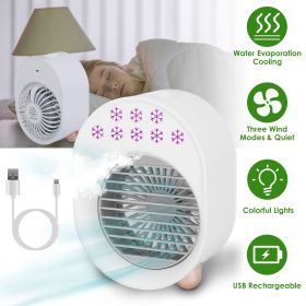 Mini Desktop Air Conditioner Fan Water Mist Cooling Fan 4 In 1 Portable