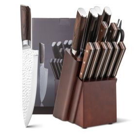 13 Knife Block Set, Sharpener, Scissors, Stainless Steel