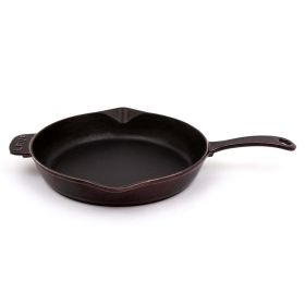 Cast Iron Skillet, Premium Cast Iron, Glass Enamel Cooking Surface, LAVA