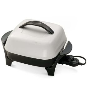 Electric Skillet with White Dome Cover, 11", More Efficient than Oven or Stove