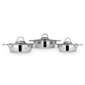 6pc  Egg Pan Set, Stainless Steel,  Serenk Definition