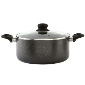 Dutch Oven with Glass Lid, 4.8Qrt, Nonstick, Charcoal Exterior, Caldero or for Cooking or Serving