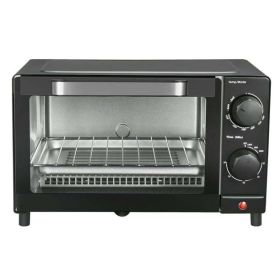 Toaster Oven, 4 Slice, 3 Setting, Baking Rack and Pan, Black, New