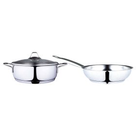 Pots and Pans Set,  3 Piece Stainless Steel Cookware Sets, Thick Encapsulated Bottom, Dishwasher Safe, Mirror Polished