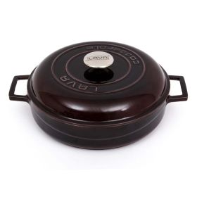 Dutch Oven with Dome Lid, 11 in / 28 cm, Premium Round Cast Iron LAVA