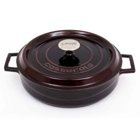 Dutch Oven, Round Cast Iron 11 in / 28 cm Premium Multipurpose, LAVA