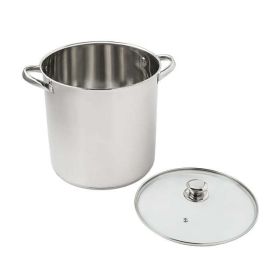 Stock Pot with Glass Lid, Stainless Steel, 12-Quart