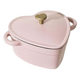 Heart Shaped Dutch Oven, 2QT, Cast Iron, Pink Champagne by Drew Barrymore