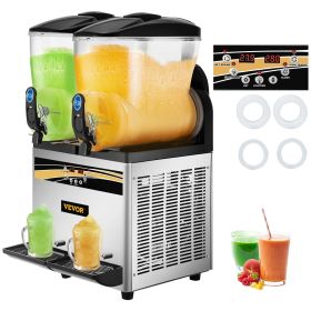 Commercial Slushy Machine, Margarita Machine, 15Lx2 Tank  Slushie Machine 1000W, Commercial Margarita Maker