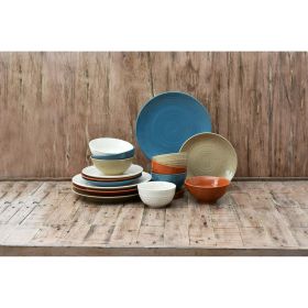 16-Piece Dinnerware Set, Stoneware, Painter's Palette