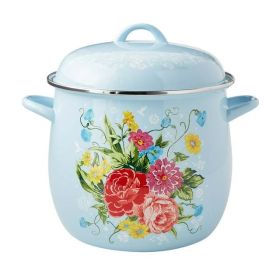 Stock Pot, 12-Quart,  Enamel on Steel, Sweet Rose