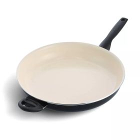 Great Big Frypan, Helper Handle, Rio 13.5",  Ceramic, Nonstick, Black