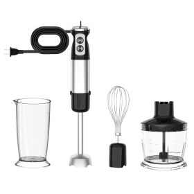 Hand Blender, Hand Mixer, 12 Speed, Turbo Mode, 20Oz Beaker, 17Oz Chopper, Whisk, Milk, Frother, 1000W