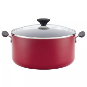 Stock Pot,10qt, Aluminum ,Nonstick, Wide, Red,  Reliance