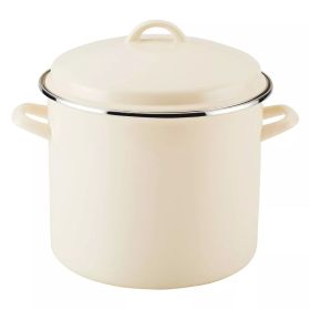 Stockpot, with Lid,  Almond, Cook + Create, 12qt Enamel on Steel