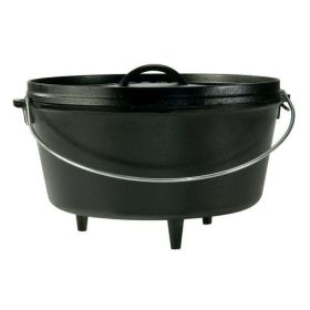 Dutch Oven, Cast Iron, 12" / 8 Quart, Seasoned Camp