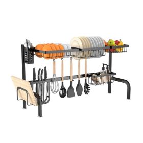 Over Sink Dish Drying Rack with Hooks, Adjustable