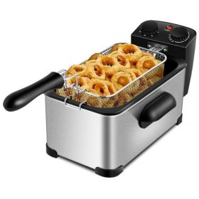 Deep Fryer, 3.2 Quart, Electric, Stainless Steel  with Timer