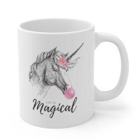 COFFEE Cup, MUG, Unicorn Bubble Gum Life is Magical