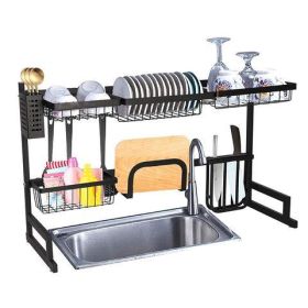 Over The Sink Dish Drying Rack, Stainless Steel, Storage Shelf Drainer Organizer, 35" x 12.2" x 20.4" Bosonshop