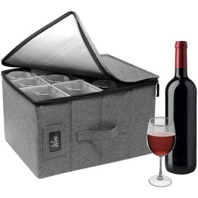 Wine Glasses Storage Box - Gray