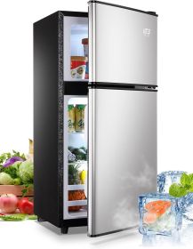 Mini Fridge with Freezer, 2 Door, 7 Level Thermostat, Removable Shelves, 3.5Cu.Ft