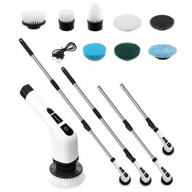 Electric Spin Scrubber, 14PC, Cleaning Brush,  Adjustable Speeds,  Bathroom Cleaner, Spin Mop